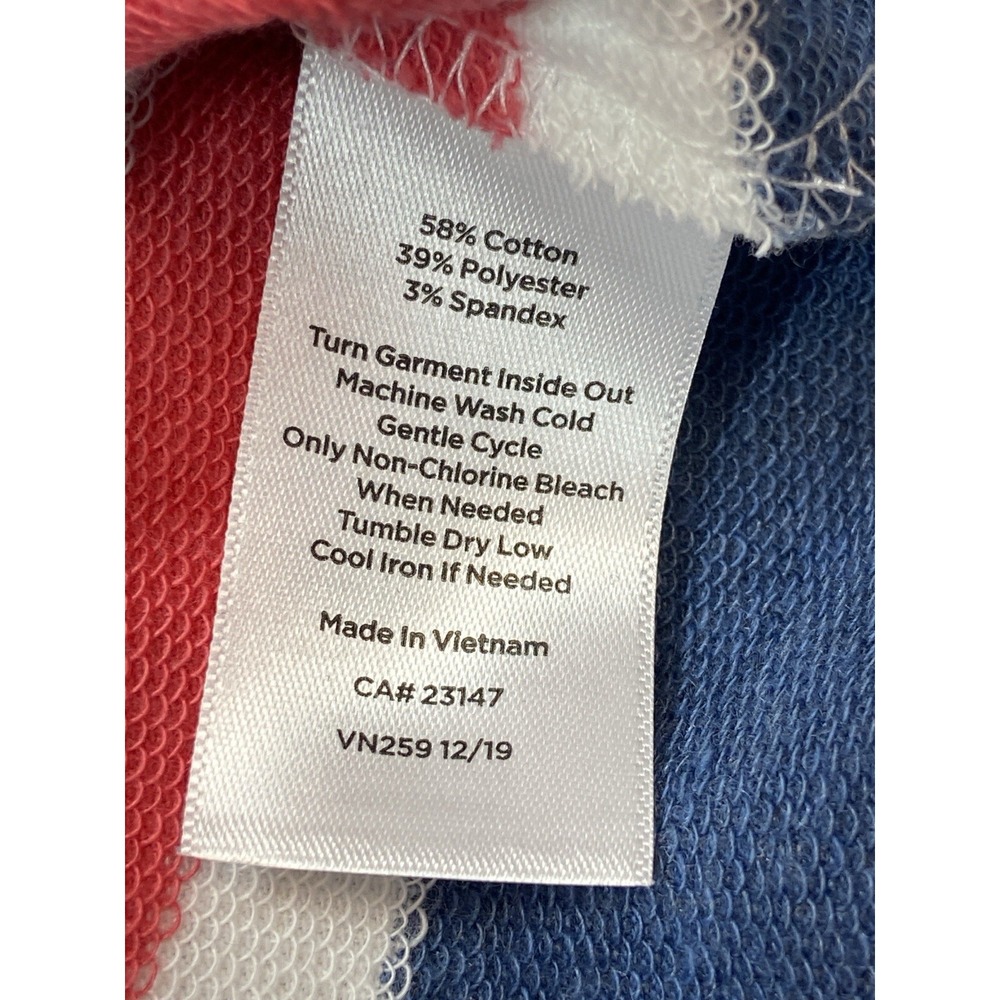 T by Talbots Dress Womens SP Blue White Stripe Drawstring Waist Pocket Knit Casu - Picture 10 of 11